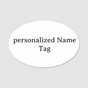 personalised simple Name Tag 3" X 2" Oval
