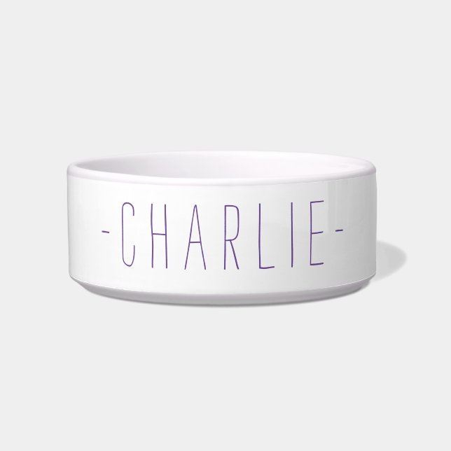 Personalised Simple Name Template Pet Food Bowl (Front)