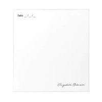 Personalised Simple Notepad with Date and Name