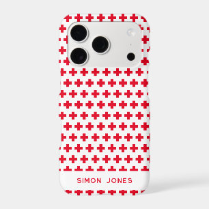 Personalised Simple Pattern Red Cross Medical