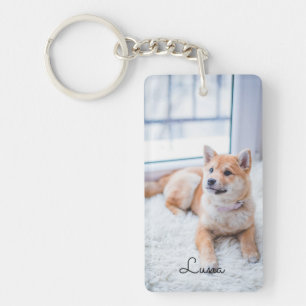 Personalised Simple Pet Photo Double Sided Custom Key Ring
