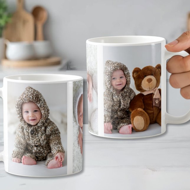 Personalised Simple Photo Collage Coffee Mug (Create your Own Photo Coffee Mug)
