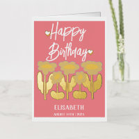 Personalised Simple Purple Floral  Female Birthday