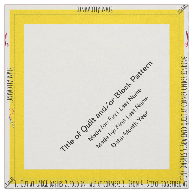 Personalised Simple Quilt Label Corner Fabric (Swatch)