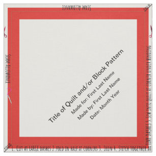 Personalised Simple Quilt Label Corner Fabric