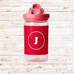 Personalised simple Red Name Monogram Kids School  Water Bottle<br><div class="desc">Elevate your back-to-school gifts with our personalised red monogram kids water bottle. Made for modern kids, this reusable bottle is simple, stylish, and customisable with their name. Ensure they stay hydrated in style with the best in personalised water bottles for school. Shop now and make their return to school extra...</div>