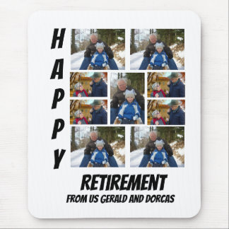 Personalised Simple Retirement 9 Photo Collage Mouse Pad