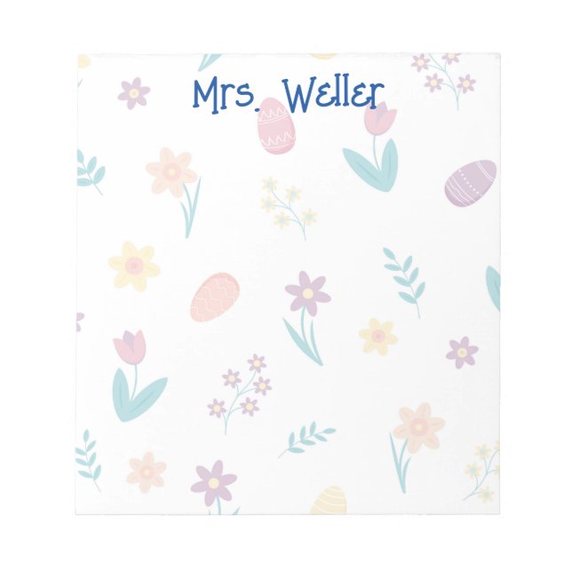 Personalised Simple Spring or Easter Notepad (Front)