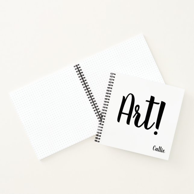Personalised Simple Square Art Notebook (Inside)
