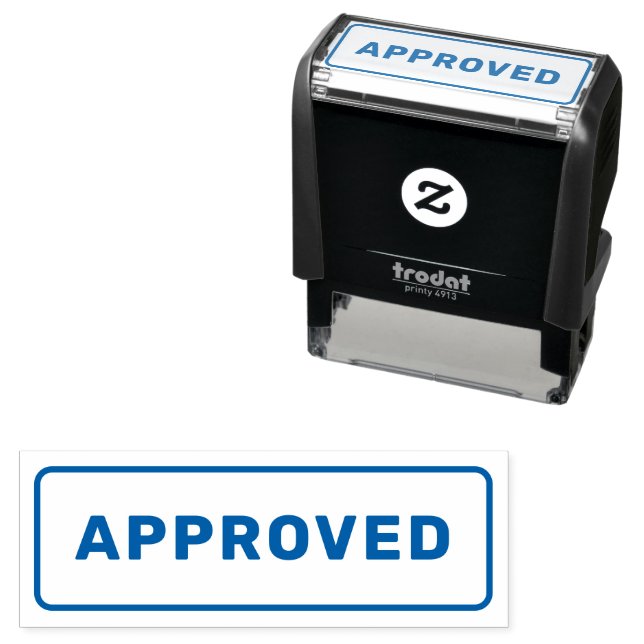 Personalised Simple Stylish Blue Ink APPROVED Self-inking Stamp (In Situ)