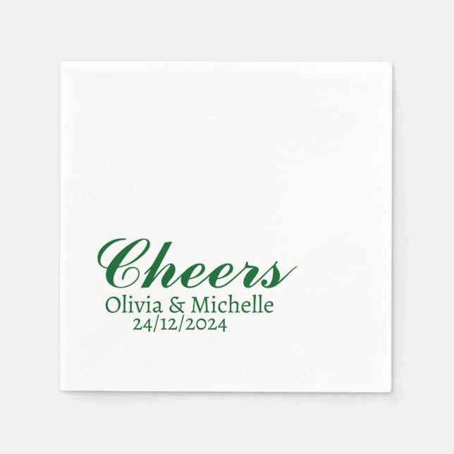 Personalised Simple Stylish Modern Wedding Party'  Napkin (Front)
