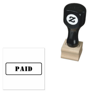 Personalised Simple Stylish Red Ink PAID Rubber Stamp