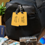 Personalised Simple Warm Yellow  Luggage Tag<br><div class="desc">Personalised luggage tag on a warm yellow solid colour background. Add your name,  home address,  and email address or any other details as you wish.  
For special requests or questions,  contact the artist at wafadahdalcreates@gmail.com. © Wafa Y. Dahdal - All Rights Reserved. WD Art</div>
