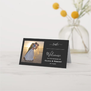 Personalised Simple Wedding Photo Place Card