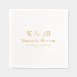 Personalised Simple Wedding Typography Foil Napkins
