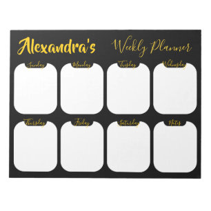 Personalised simple weekly planner notepad