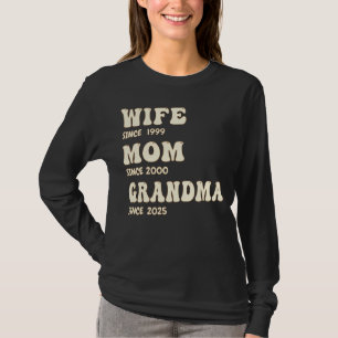 Personalised Since Years Wife Mum Grandma Groovy T-Shirt
