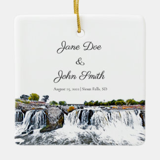 Personalised Sioux Falls Waterfall Ornament