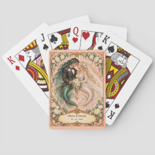 Personalised Siren Bride and Groom Wedding Favour Playing Cards