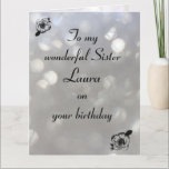 Personalised Sister Birthday Card<br><div class="desc">Stylish personalised Birthday Greeting Card for Sister</div>
