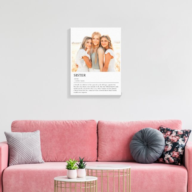 Personalised Sister Definition Quote Wall Art (Insitu(LivingRoom))