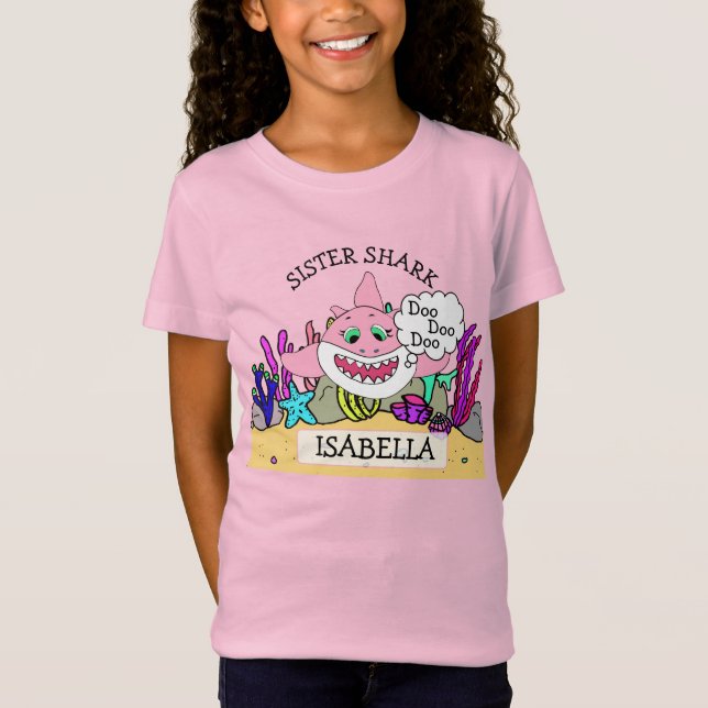 Personalised Sister Shark Baby's T-Shirt (Front)