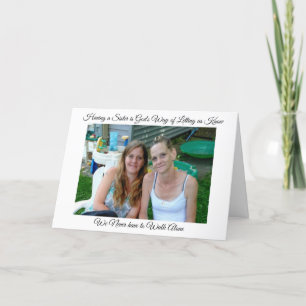 Personalised Sister Support and Thank you Card