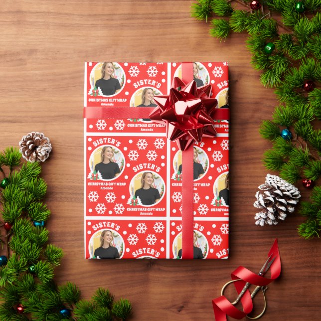 Personalised Sister's Photo Christmas Gift Wrap (Holiday Gift)