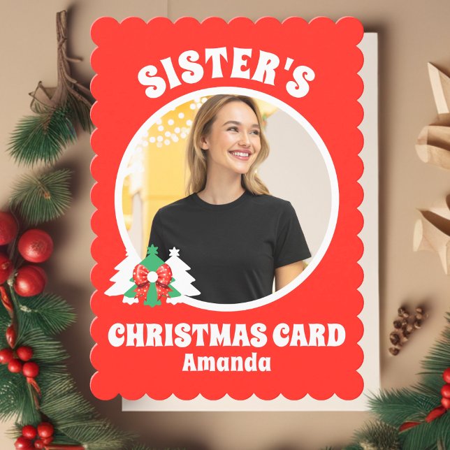 Personalised Sister's Photo Christmas Holiday Card (Creator Uploaded)