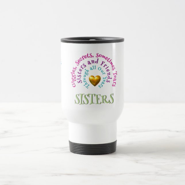 Personalised Sisters Travel Mugs (Center)