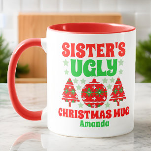 Personalised Sister's Ugly Christmas Sweater Mug