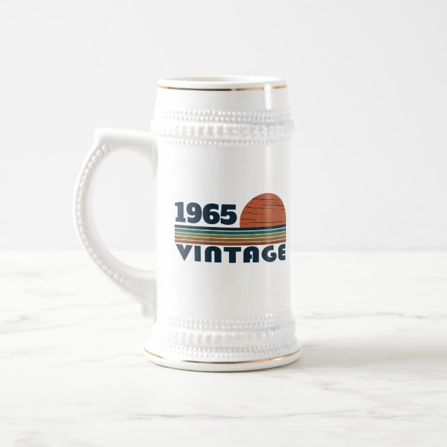 Personalised sixty vintage 60th birthday gifts beer stein (Left)