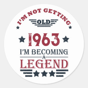 Personalised sixty vintage 60th birthday gifts classic round sticker