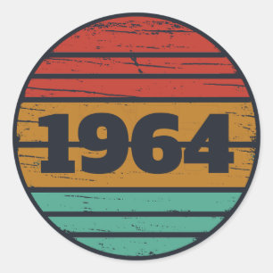 Personalised sixty vintage 60th birthday gifts classic round sticker