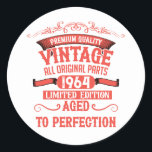 Personalised sixty vintage 60th birthday gifts classic round sticker<br><div class="desc">Add a touch of originality with this limited edition, premium quality, and vintage-looking birthday graphic design featuring cool typography. It makes a great gift idea for men, women, husbands, wives, girlfriends, and boyfriends who will love this unique piece of art. The best funny and one-of-a-kind holiday gift for your birthday...</div>