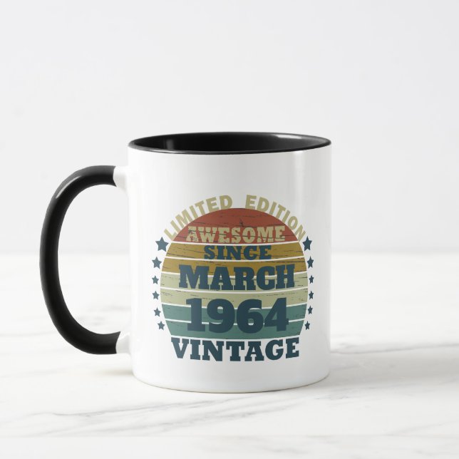 Personalised sixty vintage 60th birthday gifts  mug (Left)