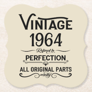 Personalised sixty vintage 60th birthday gifts paper coaster
