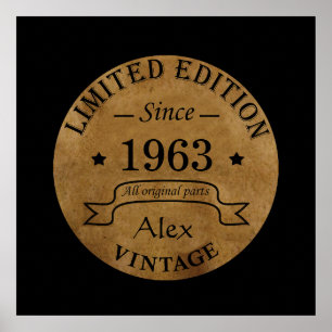 Personalised sixty vintage 60th birthday gifts poster