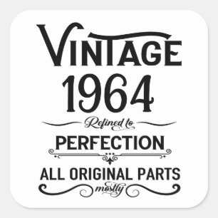 Personalised sixty vintage 60th birthday gifts square sticker