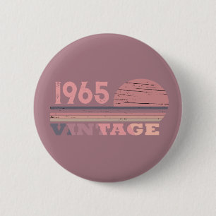 Personalised sixty vintage 60th birthday party 6 cm round badge