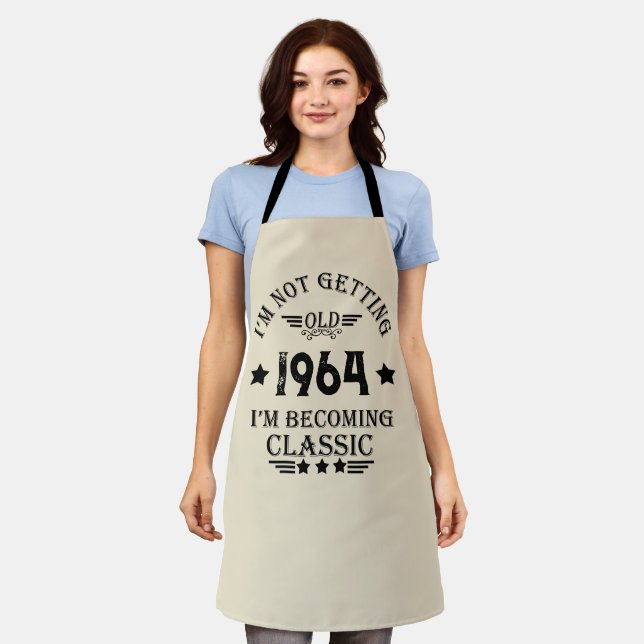 Personalised sixty vintage 60th birthday party apron (Worn)