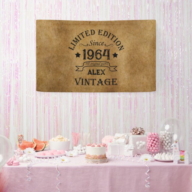 Personalised sixty vintage 60th birthday party banner (Party)
