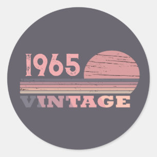 Personalised sixty vintage 60th birthday party classic round sticker