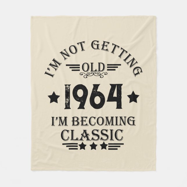 Personalised sixty vintage 60th birthday party fleece blanket (Front)