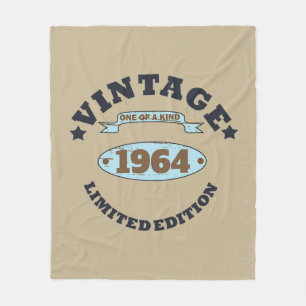 Personalised sixty vintage 60th birthday party fleece blanket