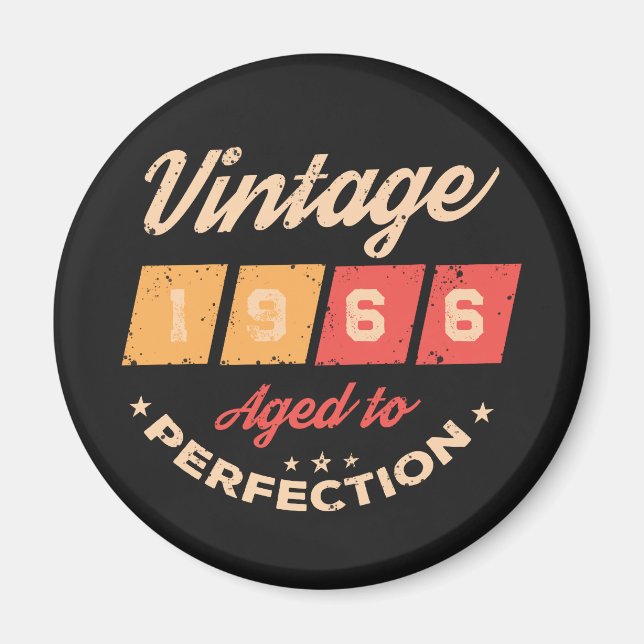 Personalised sixty vintage 60th birthday party magnet (Front)