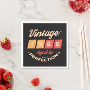 Personalised sixty vintage 60th birthday party napkin