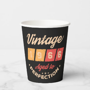 Personalised sixty vintage 60th birthday party paper cups