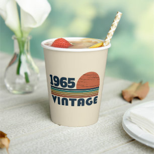 Personalised sixty vintage 60th birthday party paper cups
