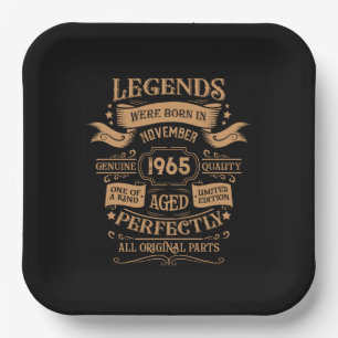 Personalised sixty vintage 60th birthday party paper plate